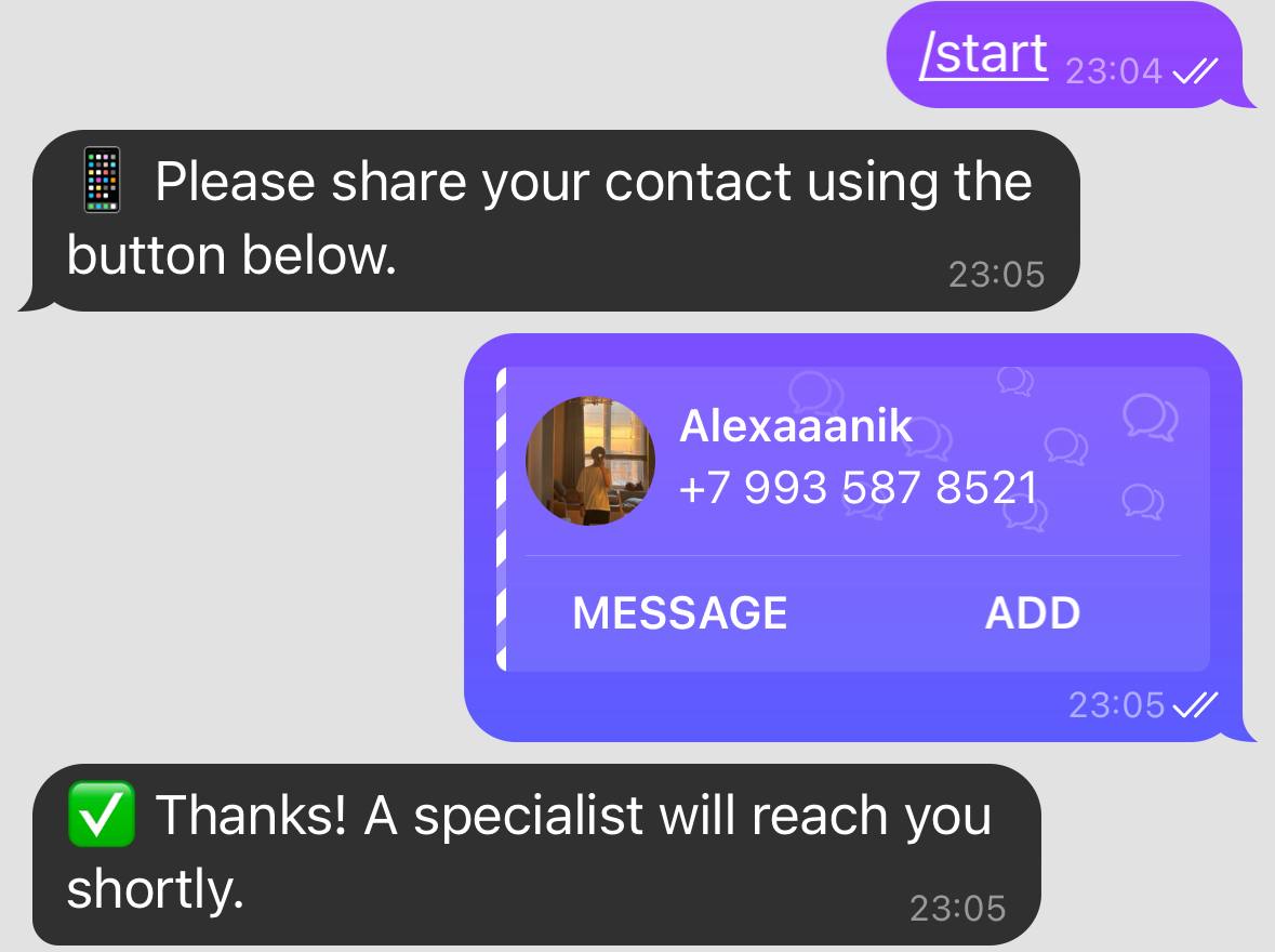 Booking confirmation