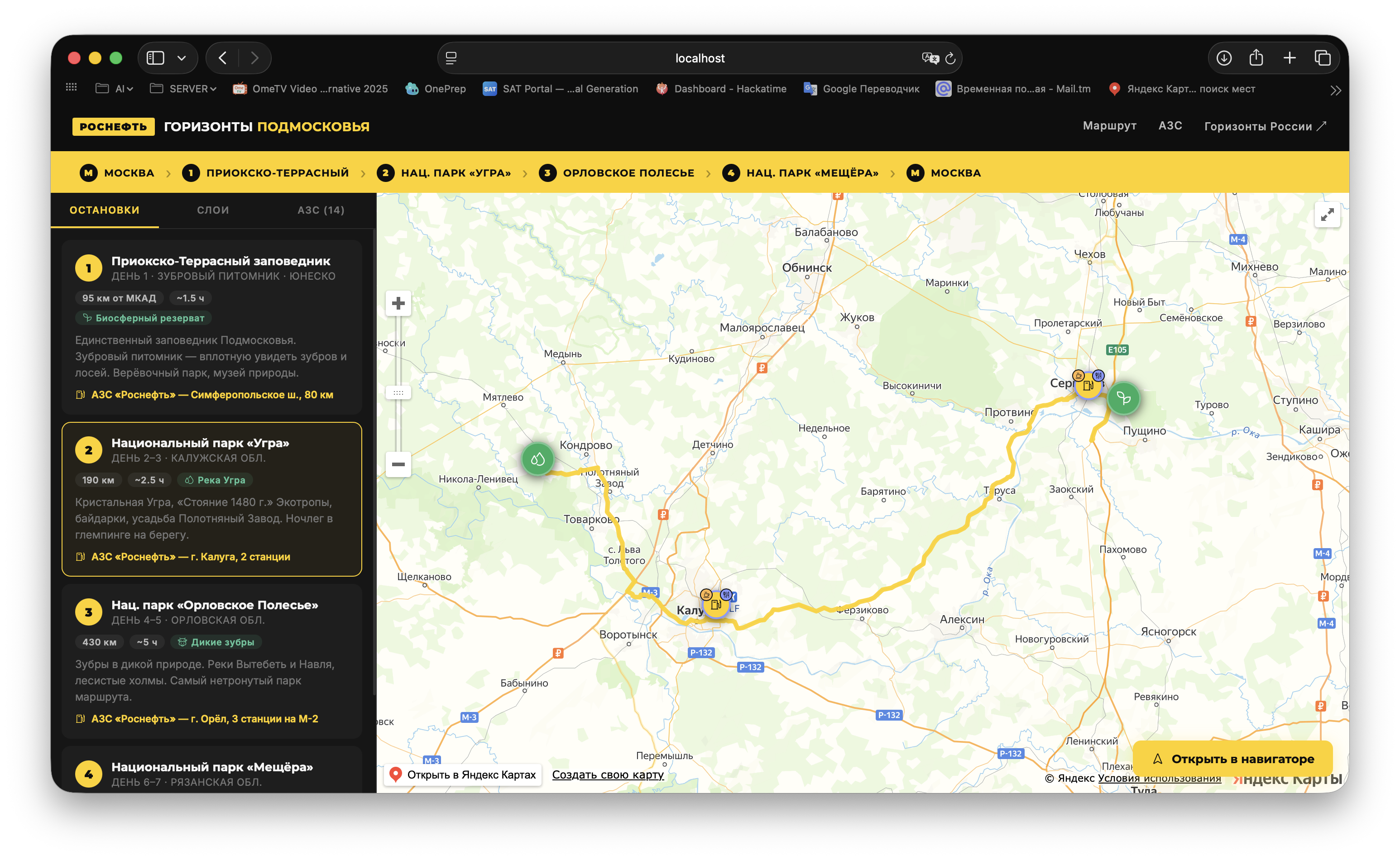 Stops overview